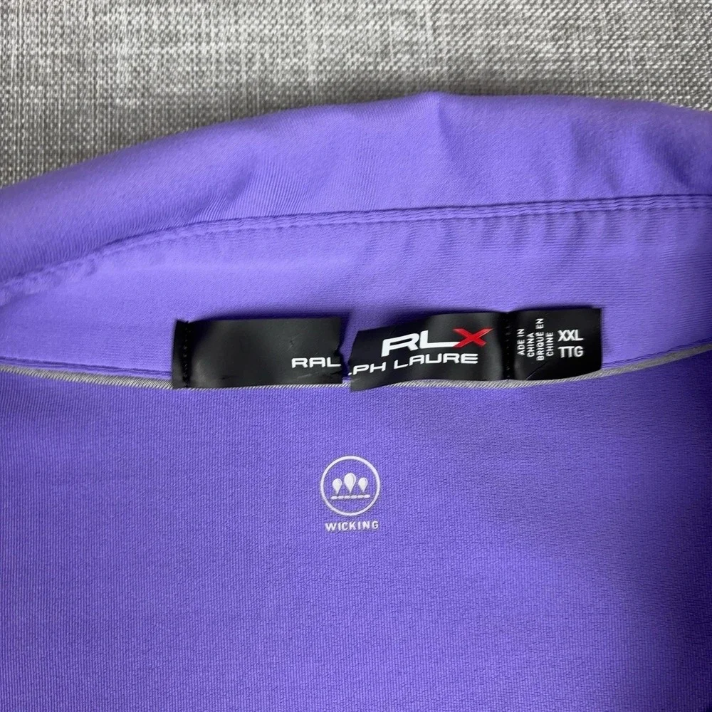 RLX Ralph Lauren Polo Shirt Mens 2XL Purple TwinEagles Golf Short Sleeve